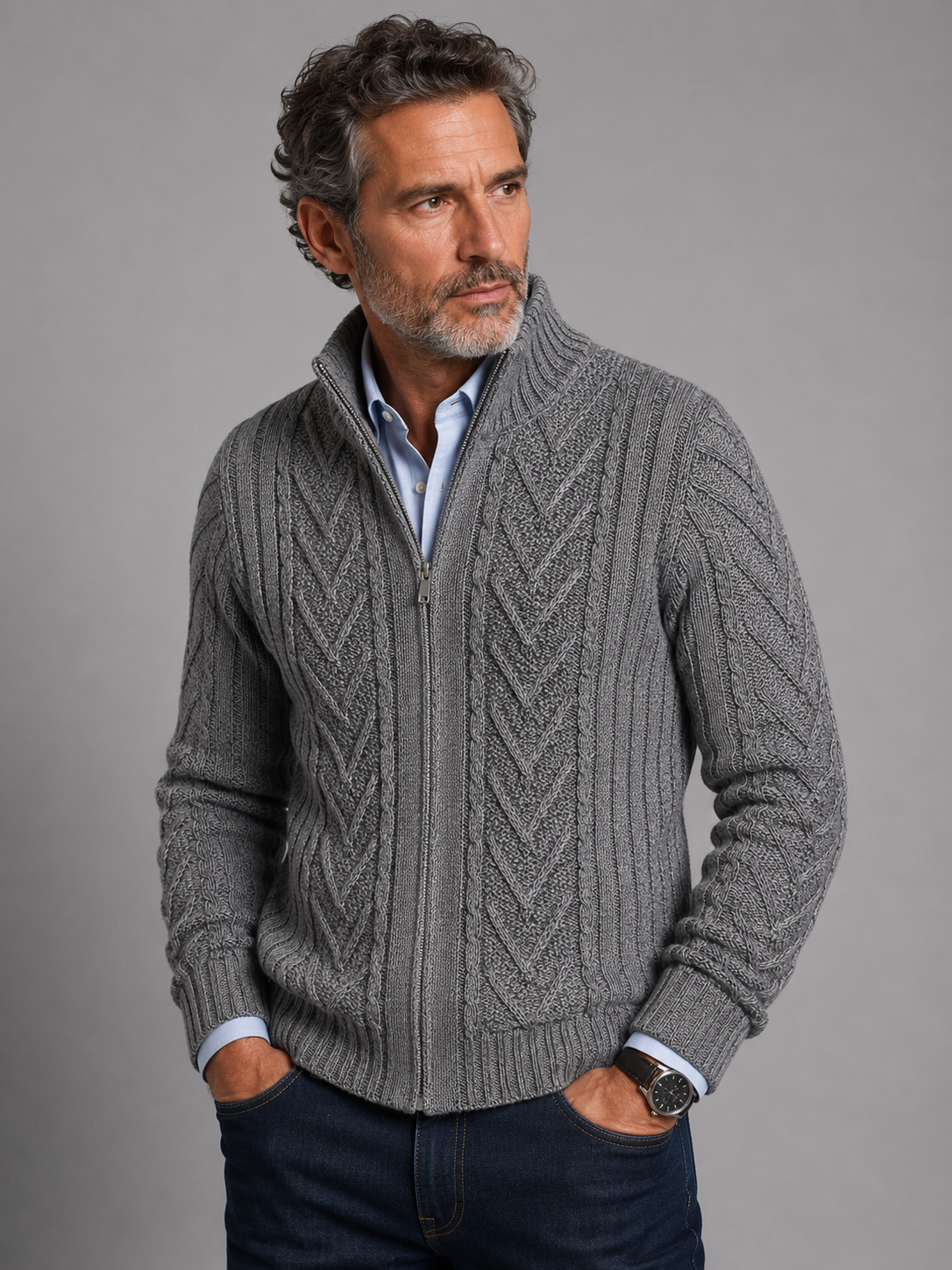 CAMPERA C/CIERRE ARANES VANICE GRIS (ART. 4302)
