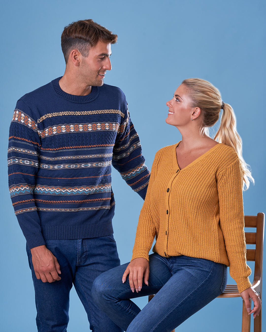 CARDIGAN PERLE ALGODÓN MOSTAZA - ART. 7977
