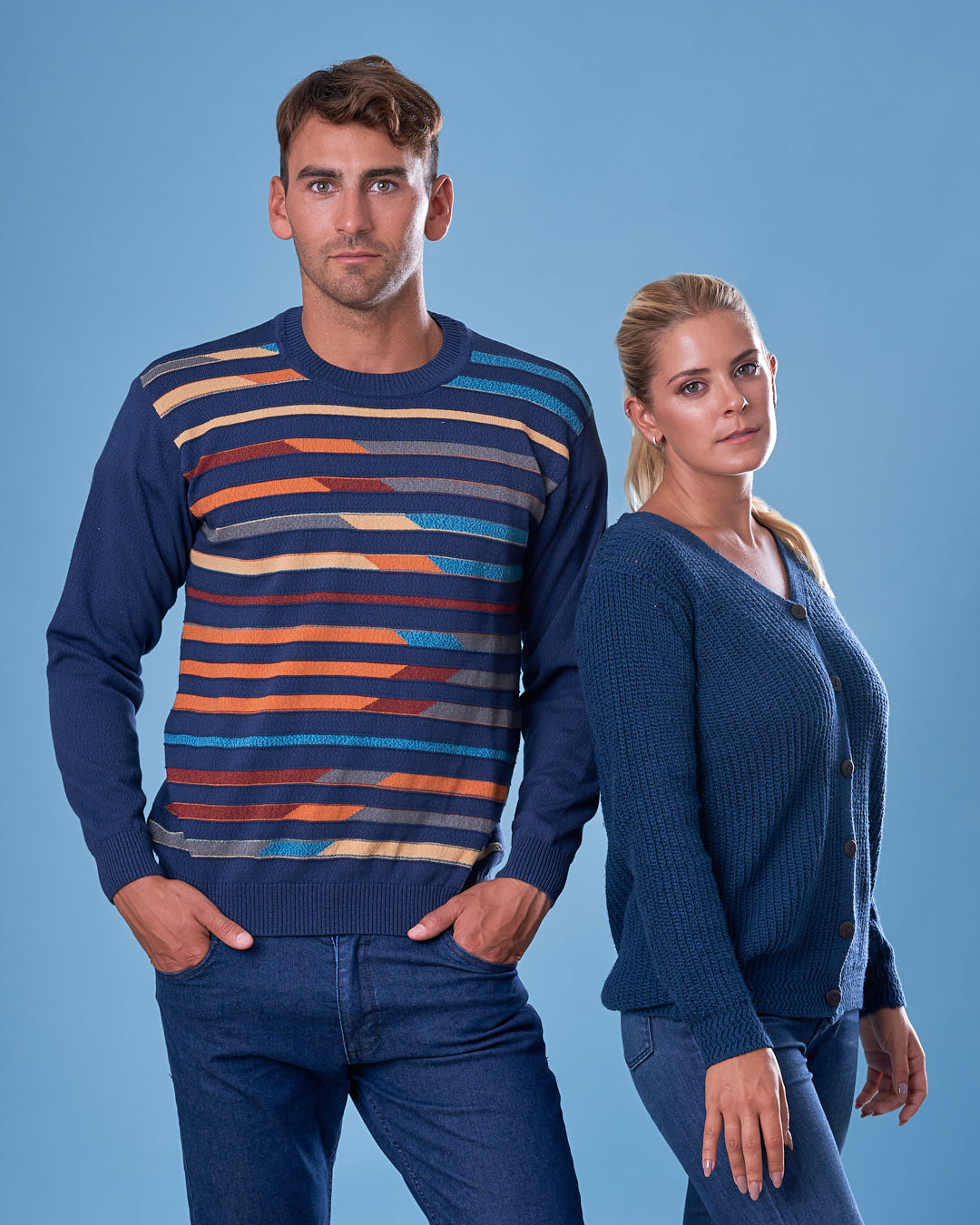 BOSSA RAYAS ALGODÓN AZUL - ART.V136