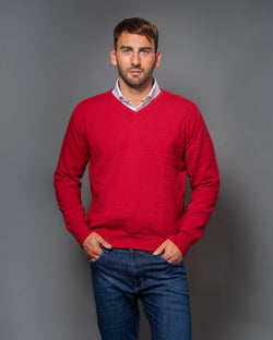 ESCOTE V ALGODÓN ROJO - ART.4963