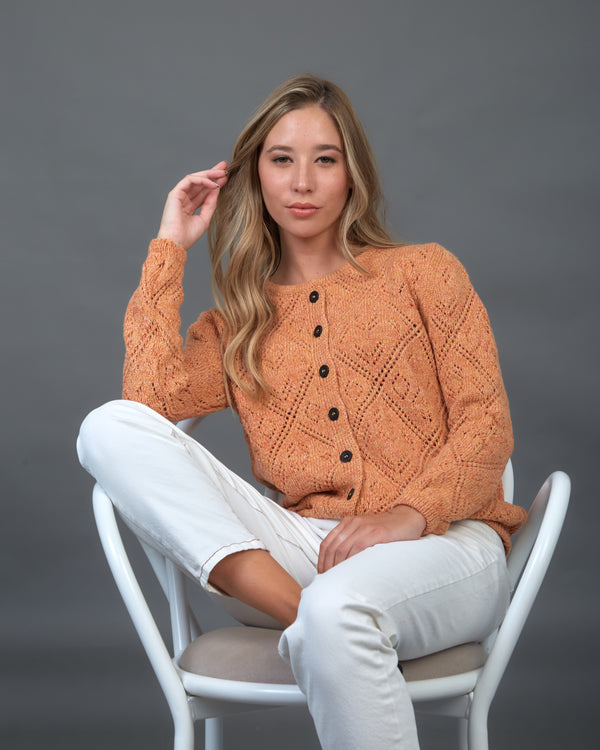 SACO CALADO ALGODÓN NARANJA - 5619