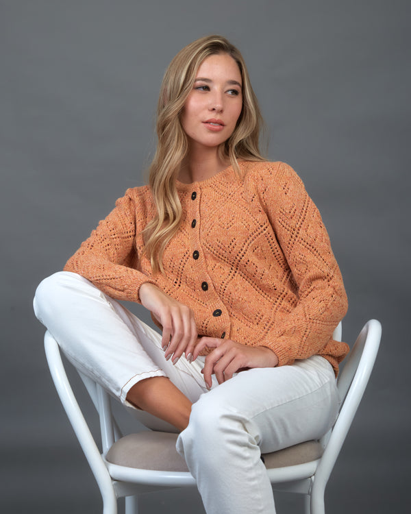 SACO CALADO ALGODÓN NARANJA - 5619