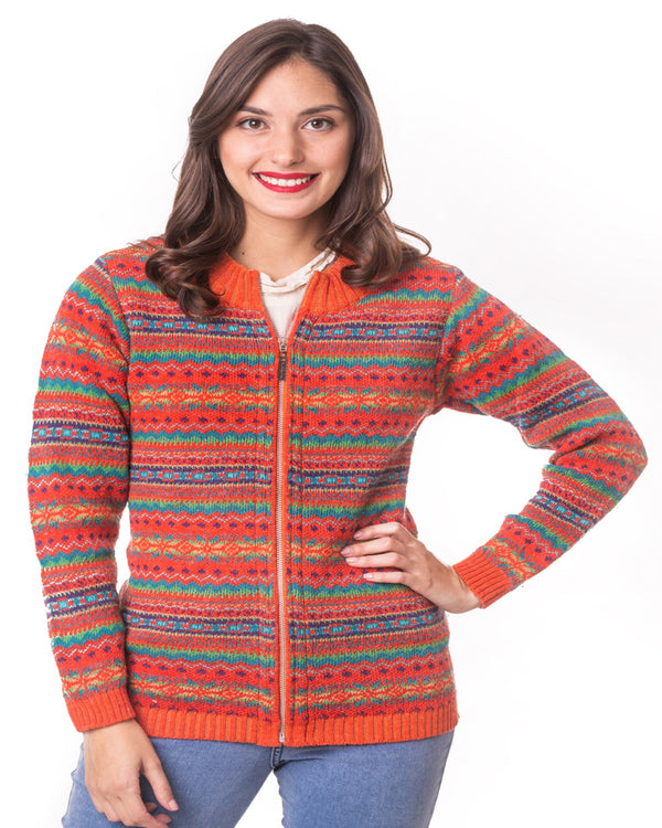CAMPERA LANA MULTICOLOR ROJA - 7600