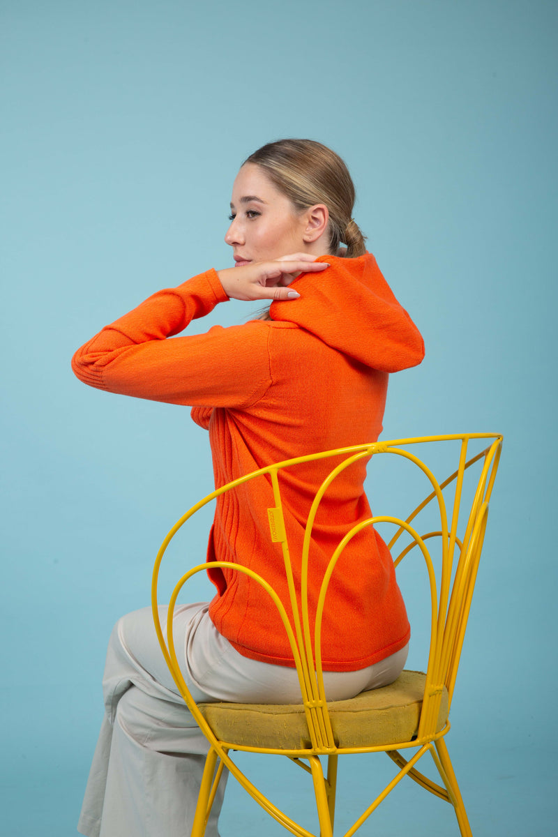 CAMPERA CAPUCHA ALGODÓN NARANJA - ART.7793