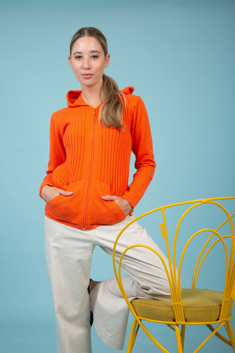CAMPERA CAPUCHA ALGODÓN NARANJA - ART.7793