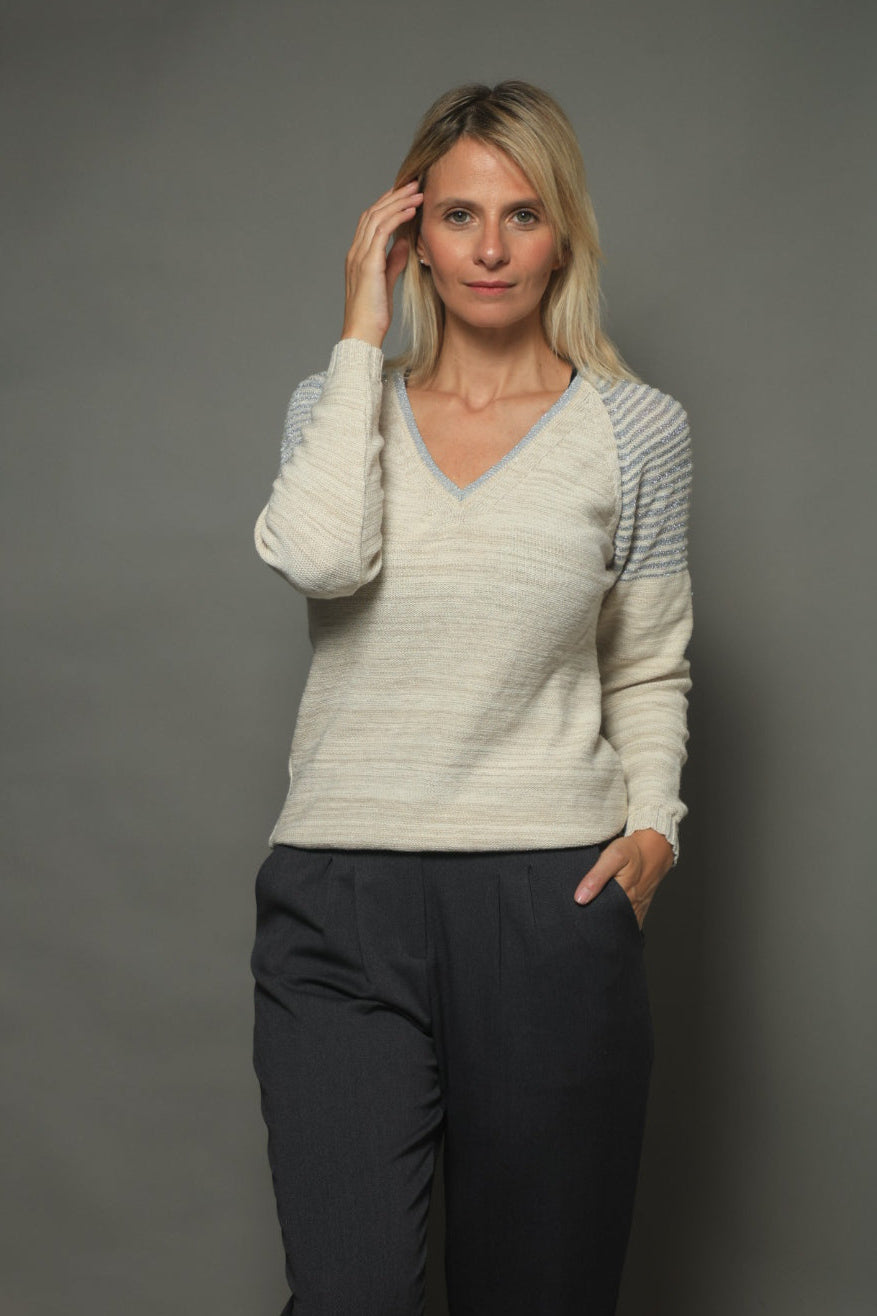 ESCOTE V ALGODÓN LUREX PLATEADO - ART.7978
