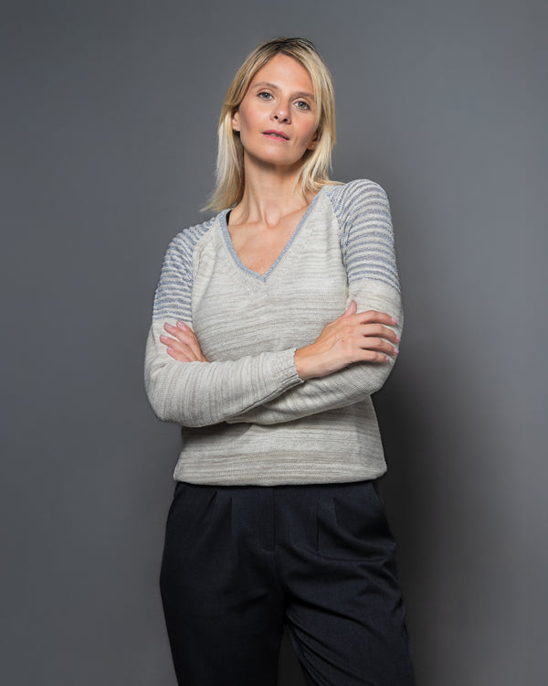 ESCOTE V ALGODÓN LUREX PLATEADO - ART.7978