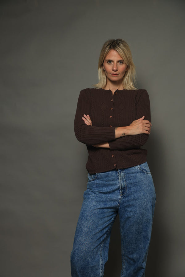 CARDIGAN ALGODÓN CHOCOLATE - ART.7985