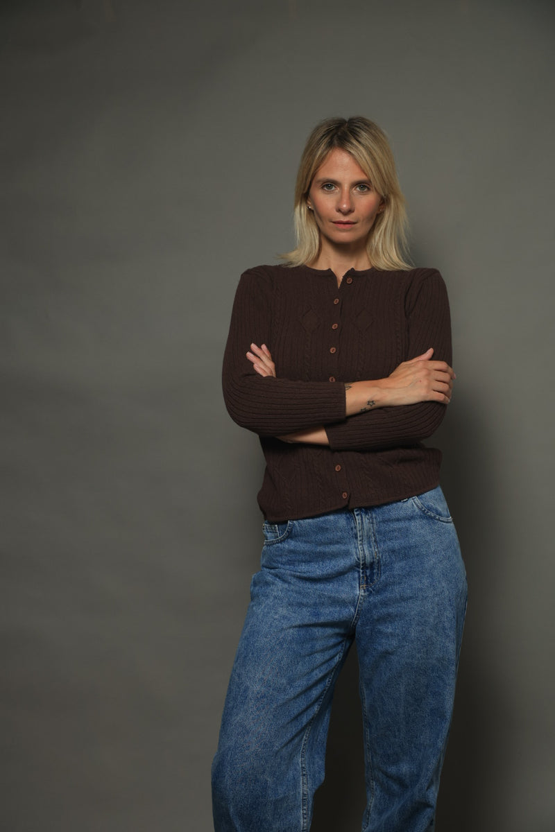 CARDIGAN ALGODÓN CHOCOLATE - ART.7985