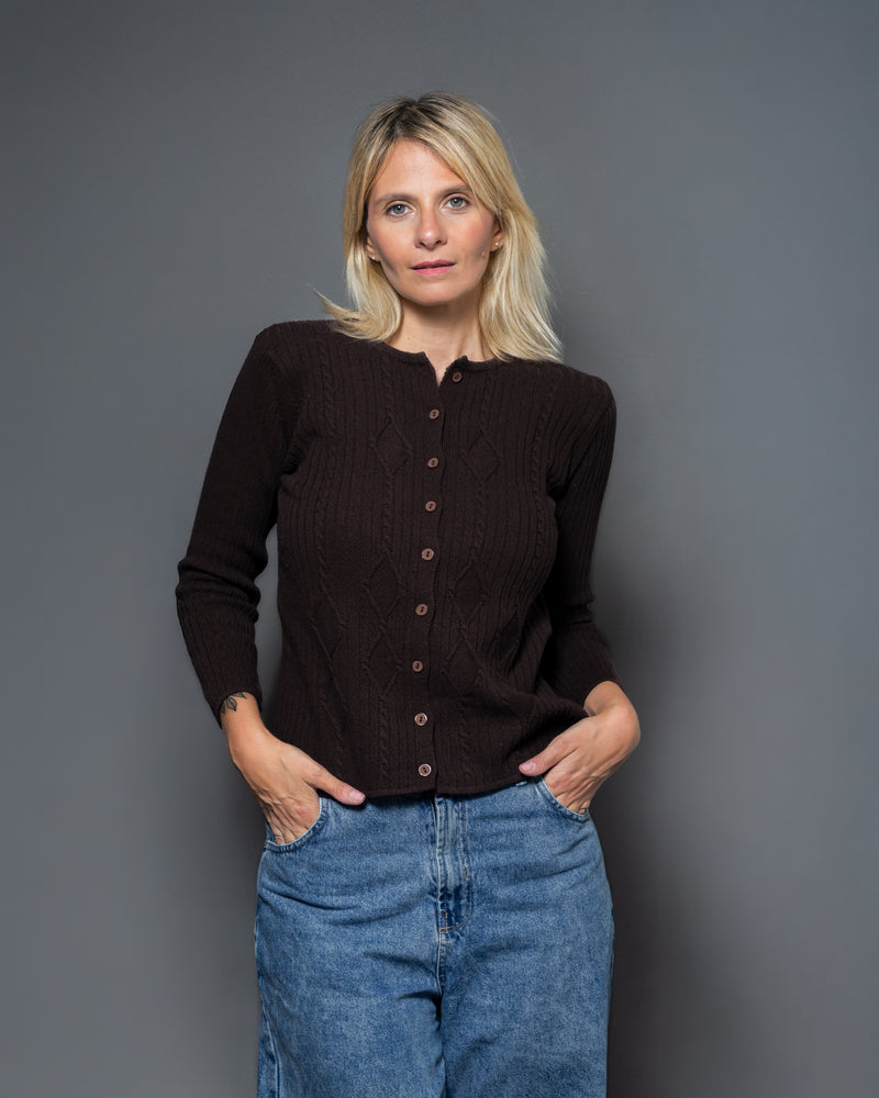 CARDIGAN ALGODÓN CHOCOLATE - ART.7985