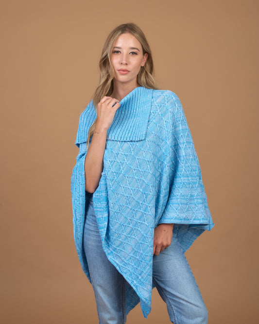 PONCHO LANA CELESTE - ART.7986