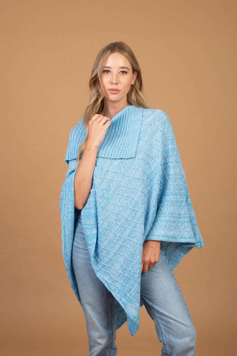 PONCHO LANA CELESTE - ART.7986