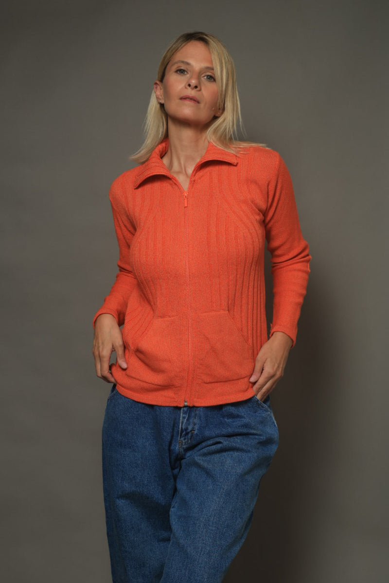 CAMPERA BOLSILLOS ALGODÓN NARANJA - ART.7998