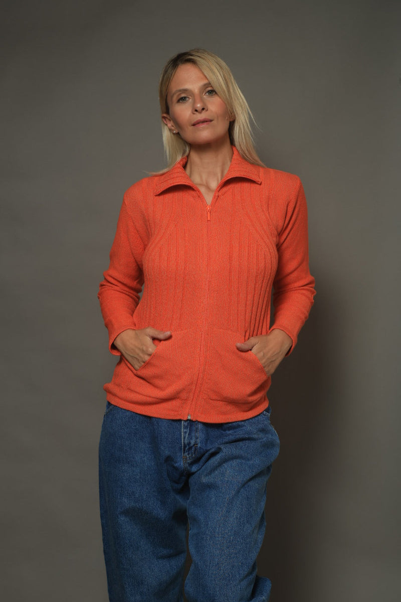CAMPERA BOLSILLOS ALGODÓN NARANJA - ART.7998