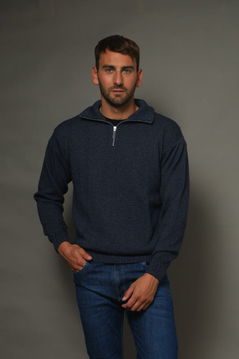 POLERA C/CIERRE LISA AZUL (ART. 4975)