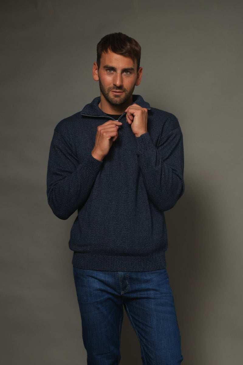 POLERA C/CIERRE LISA AZUL (ART. 4975)