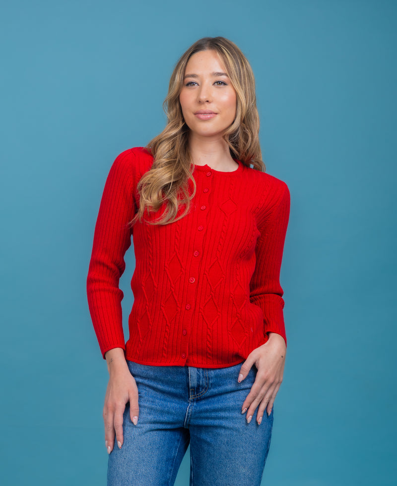 CARDIGAN ALGODÓN ROJO - 7985