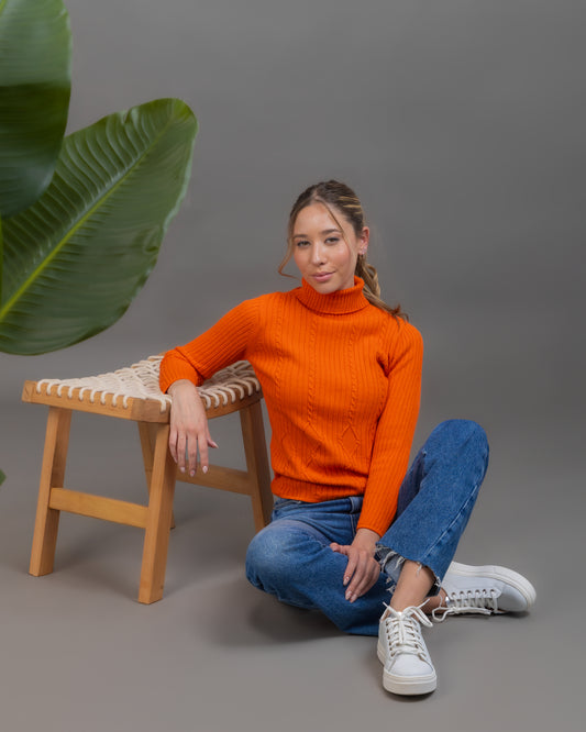 POLERA ALGODÓN NARANJA FLUO - ART.7975