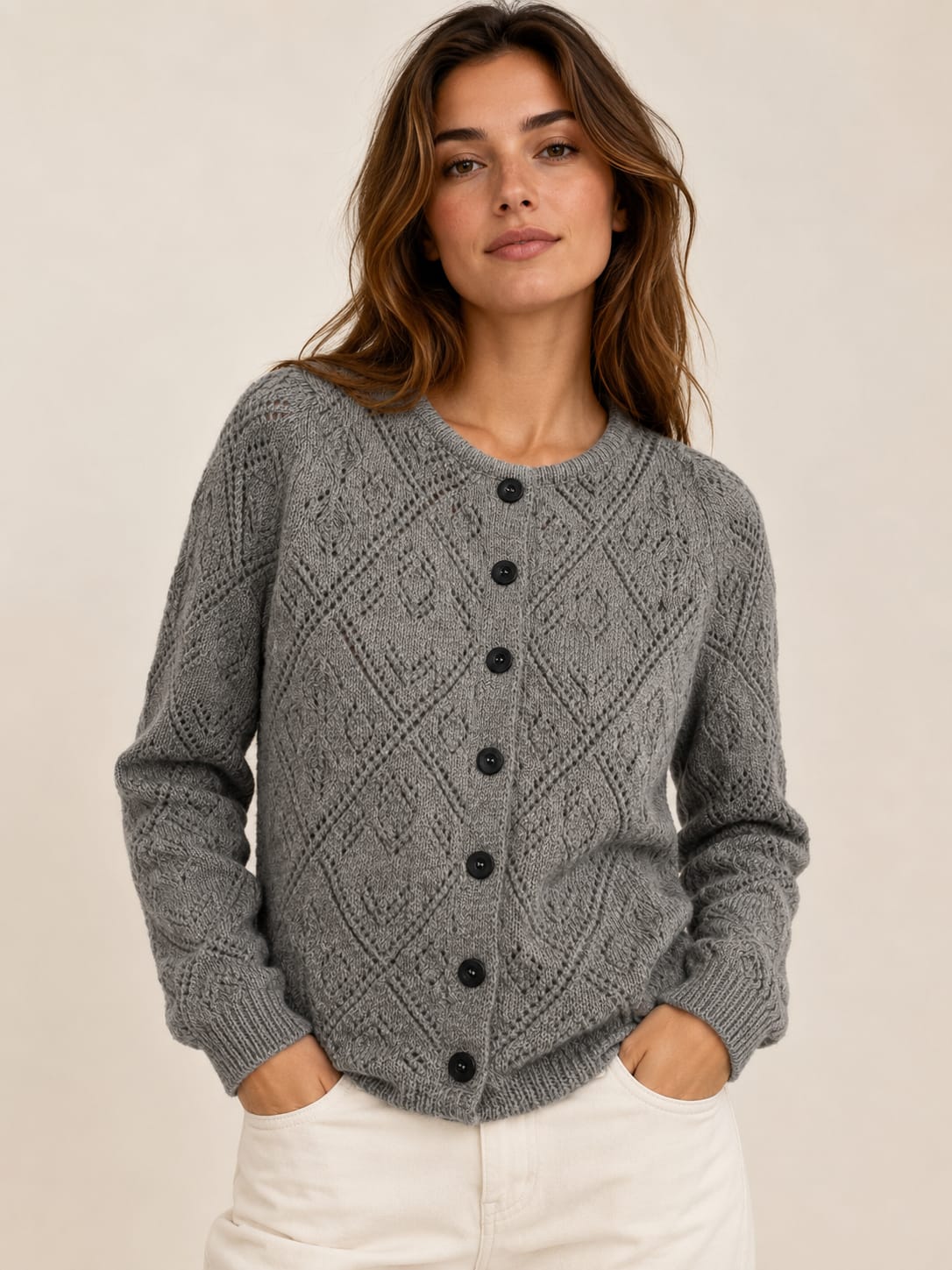 SACO CALADO ALGODÓN GRIS - ART 5619