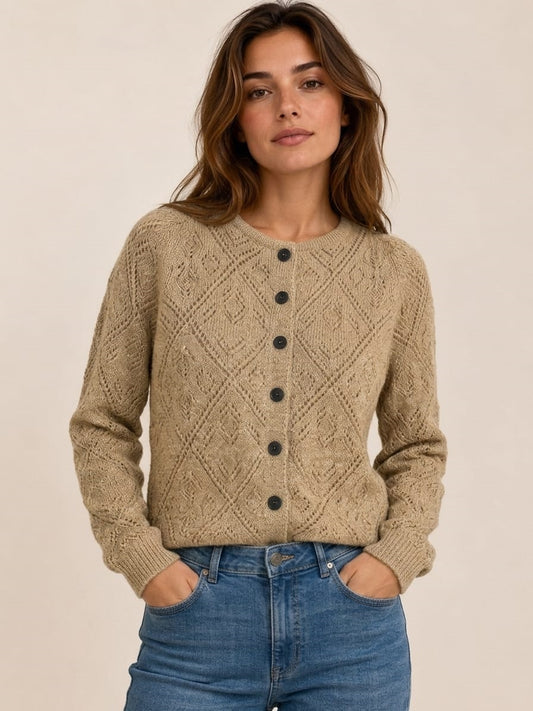 SACO CALADO ALGODÓN BEIGE - ART 5619