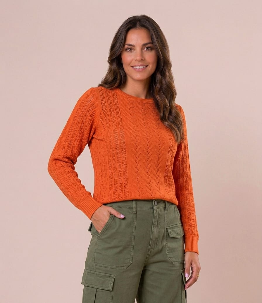CUELLO U CALADO FINO NARANJA - ART 7995