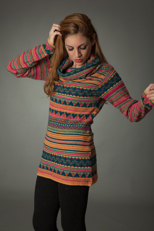 POLERON CUELLO VOLCADO MULTICOLOR MANGO (ART. i836)