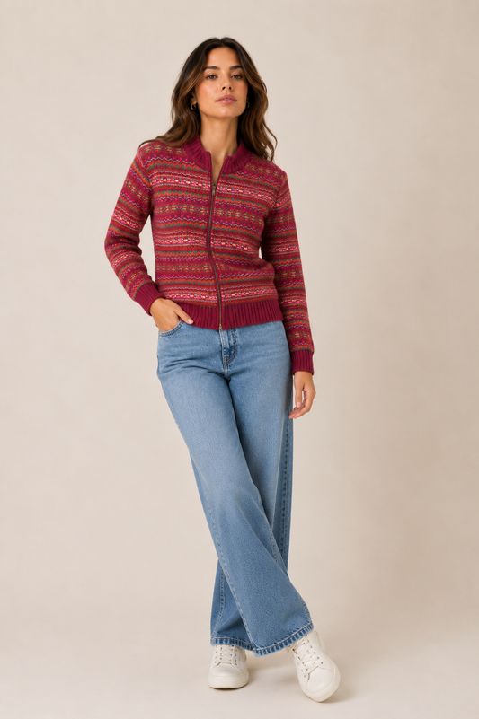 CAMPERA LANA MULTICOLOR TEJA ART 7600