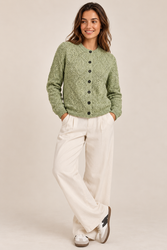 SACO CALADO ALGODÓN VERDE - ART 5619