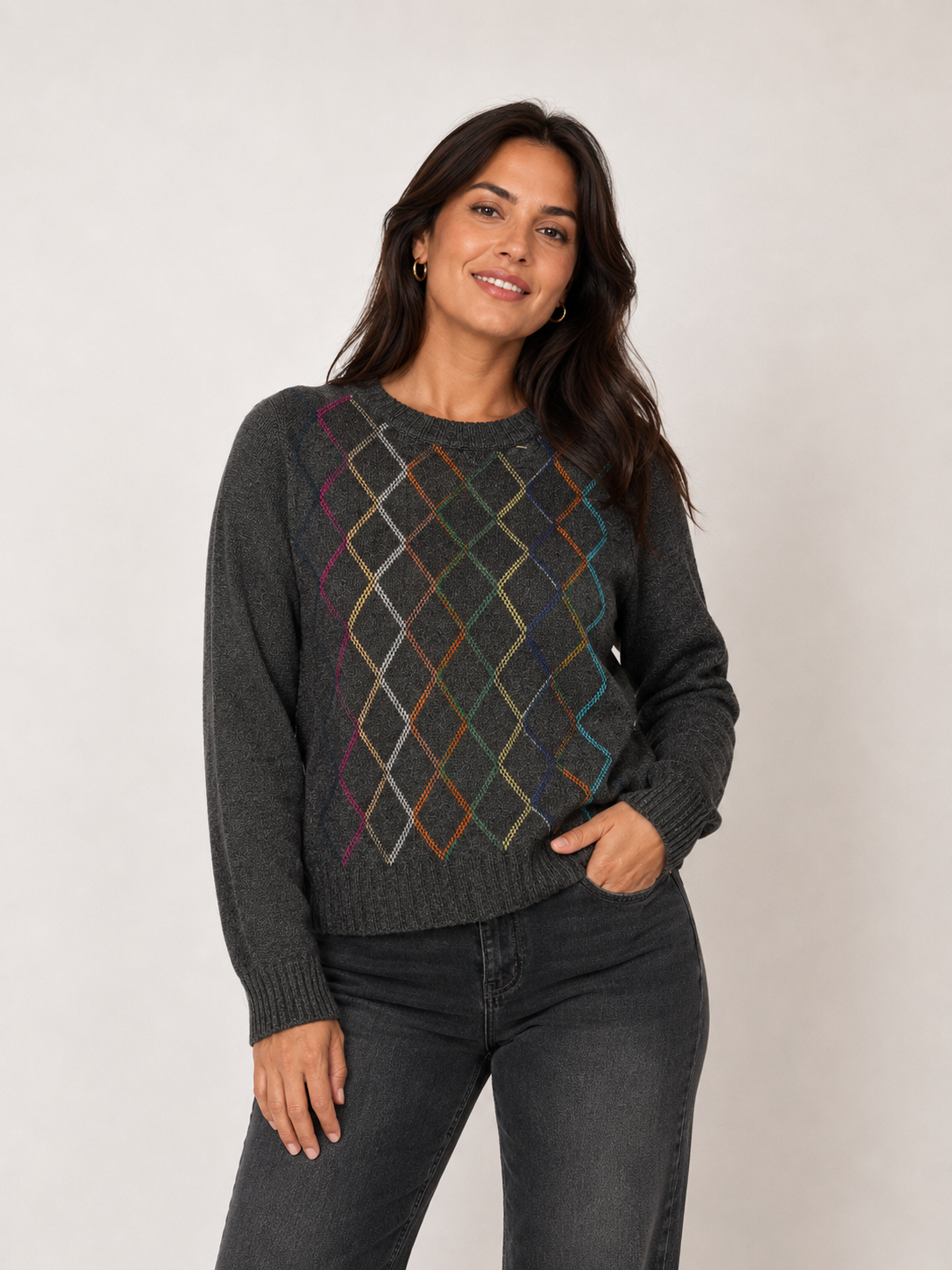 BOSSA ROMBOS LANA GRIS - 7968