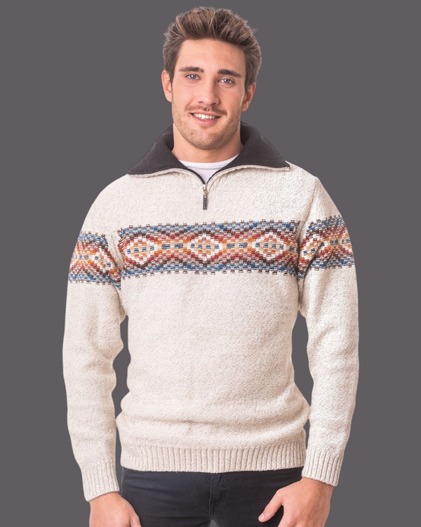 POLERA C/CIERRE GUARDA JAC. MULTICOLOR CRUDA (ART. 4704)