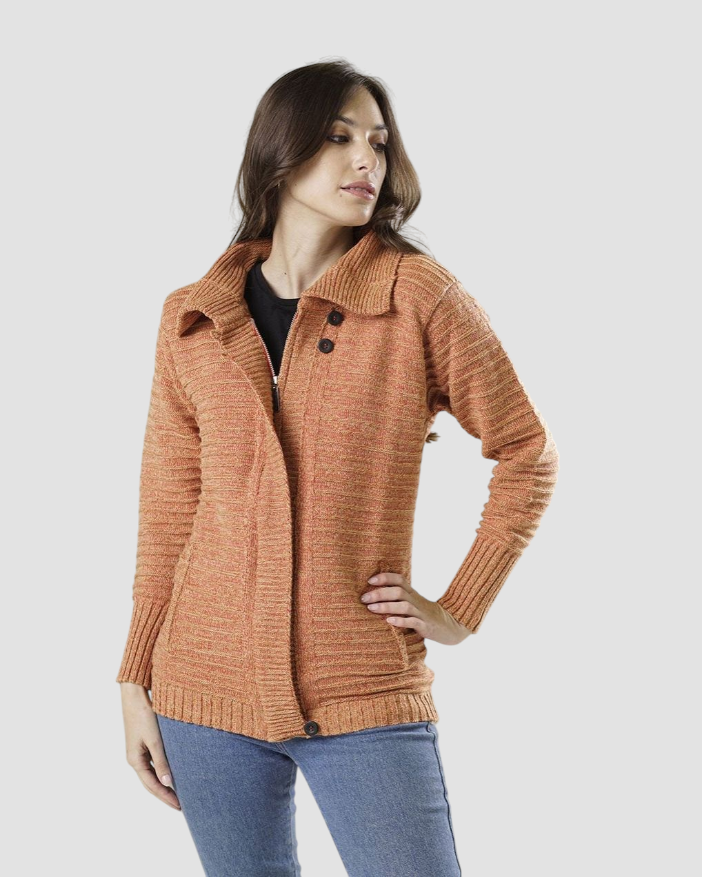 CAMPERA BOLSILLOS LANA MANGO - ART.i804