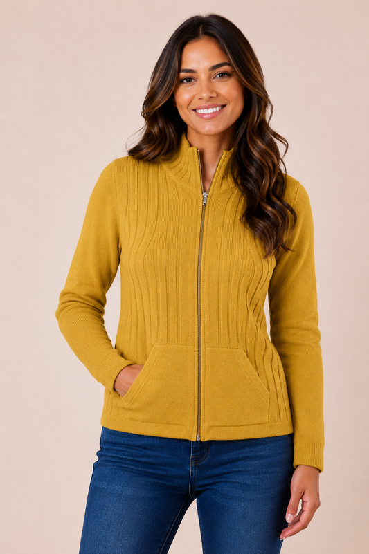 CAMPERA BOLSILLOS ALGODÓN MOSTAZA ART 7998
