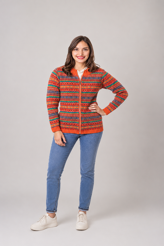 CAMPERA LANA MULTICOLOR ROJA - 7600