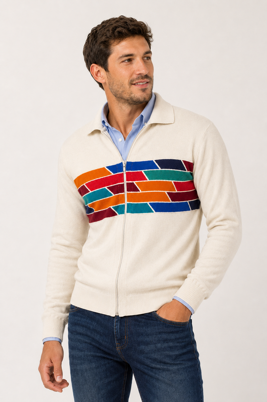 CAMPERA CON CIERRE CRUDA CON DETALLE ALGODÓN - ART. 4754