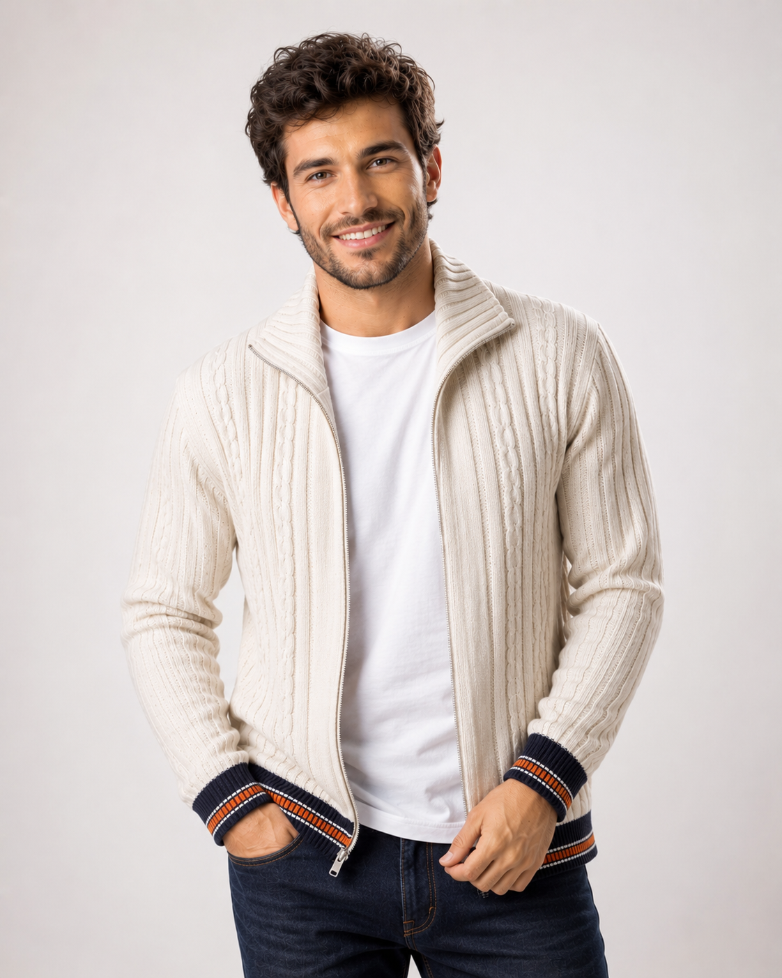 CAMPERA CRUDA CON PUÑO COMBINADO ART i275