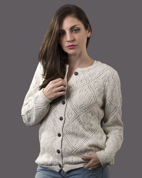 SACO CALADO ALGODÓN CRUDO - ART.5619