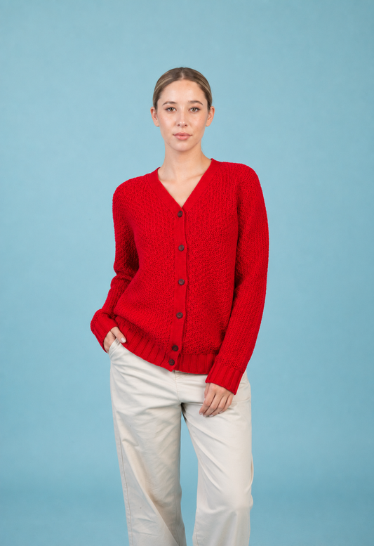 CARDIGAN CON BOTONES ROJO ART. 7999