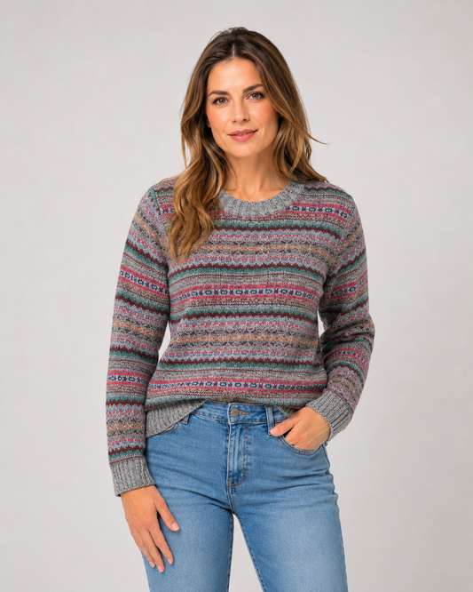 CUELLO U LANA MULTICOLOR GRIS ART 7319