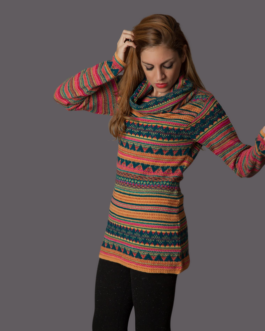 POLERON CUELLO VOLCADO MULTICOLOR MANGO (ART. i836)