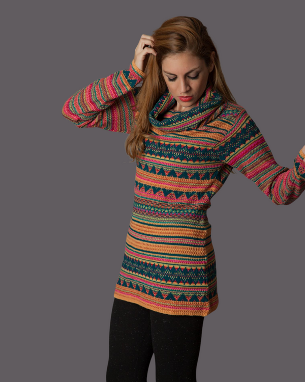POLERON CUELLO VOLCADO MULTICOLOR MANGO (ART. i836)