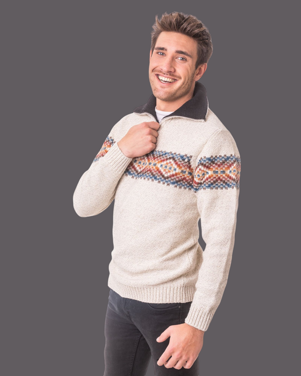 POLERA C/CIERRE GUARDA JAC. MULTICOLOR CRUDA (ART. 4704)