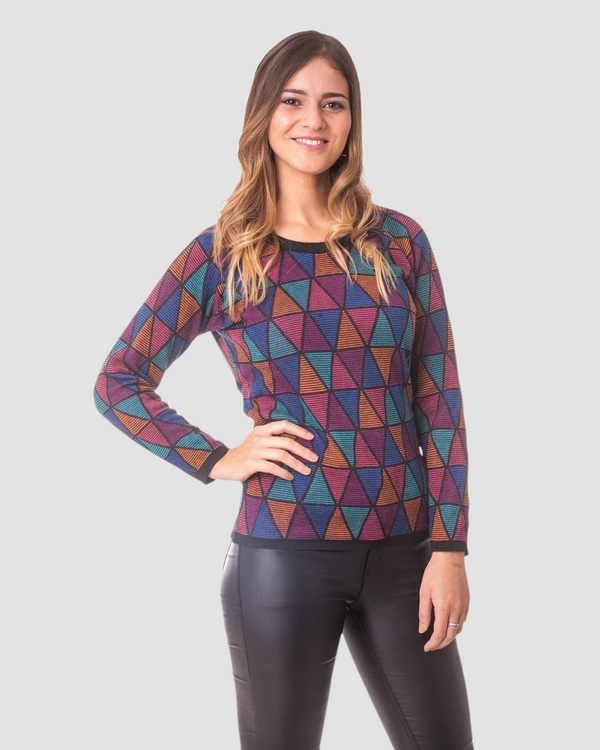 CUELLO U ALGODÓN ROMBOS MULTICOLOR - ART.7779