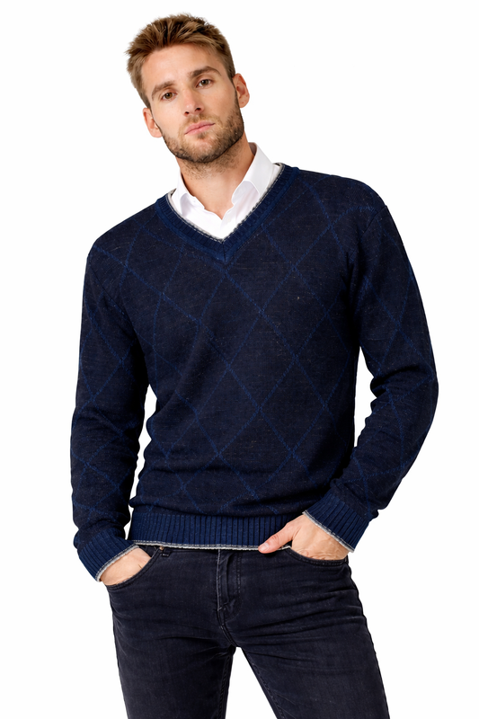 ESCOTE V LANA AZUL MARINO - ART.1810