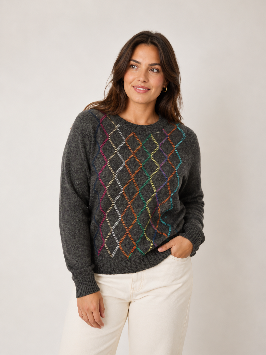 BOSSA ROMBOS LANA GRIS - 7968