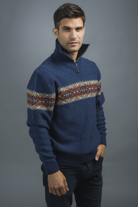POLERA C/CIERRE GUARDA JAC. MULTICOLOR AZUL (ART. 4704)