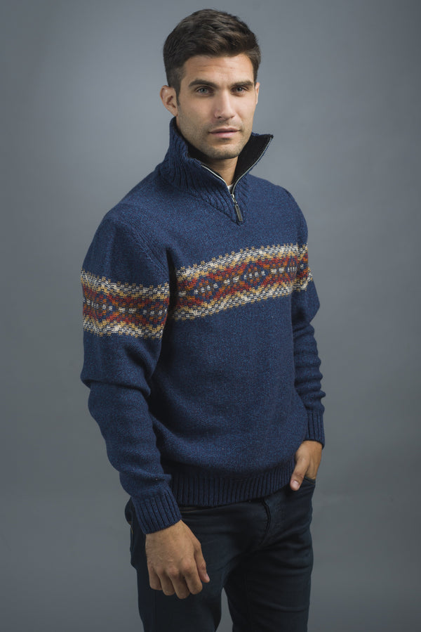 POLERA C/CIERRE GUARDA JAC. MULTICOLOR AZUL (ART. 4704)