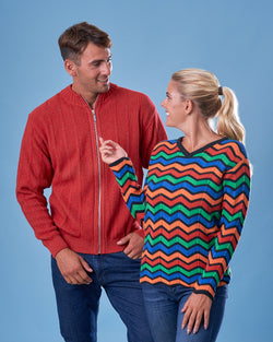 CAMPERA CON CIERRE ALGODÓN ROJA - ART.4957