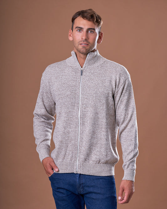CAMPERA CON CIERRE LANA BEIGE - ART.4966