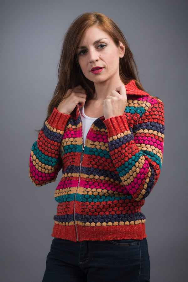 CAMPERA CON CIERRE LADRILLO (ART. 7723)