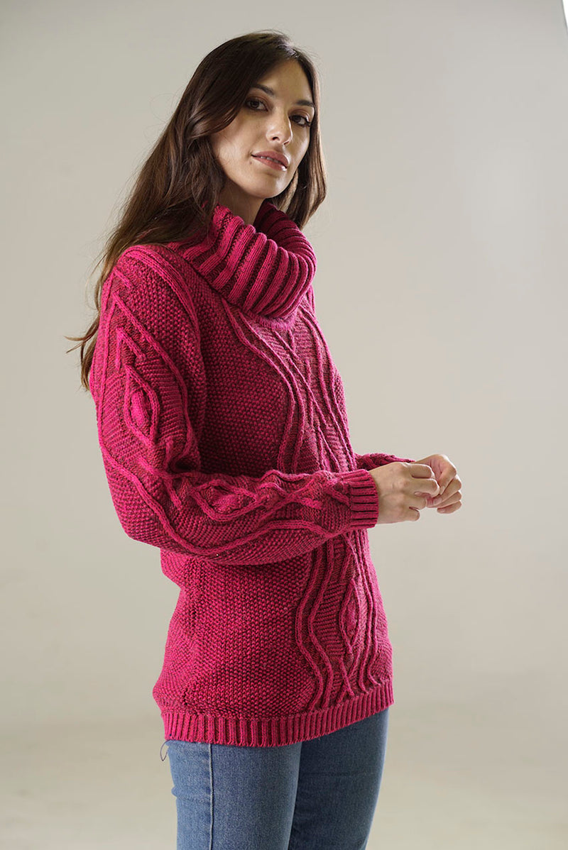 POLERON CUELLO VOLCADO ARANES (Art. 7954) - FUCSIA